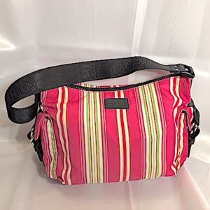 RALPH LAUREN NYLON STRIPED SHOULDER BAG